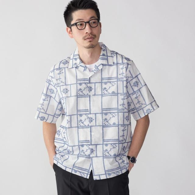 シップス（SHIPS）/SHIPS: エンブロイダリー オープンカラー シャツ