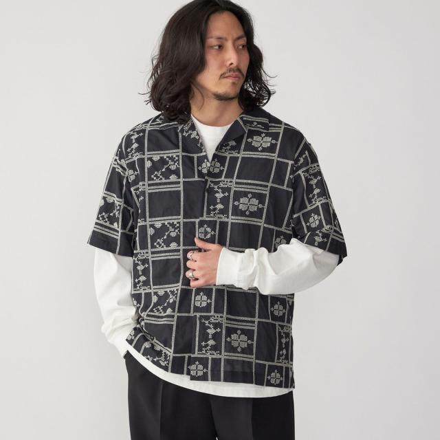 シップス（SHIPS）/SHIPS: エンブロイダリー オープンカラー シャツ_12