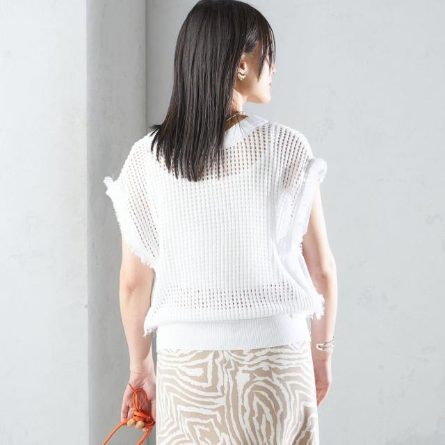 SHIPS for women / シップスウィメン 〈手洗い可能〉メッシュ 編み 前後 ２WAY ニット ベスト ◇ SHIPS｜<手洗い可能>メッシュ 編み 前後 2WAY ニット ベスト
