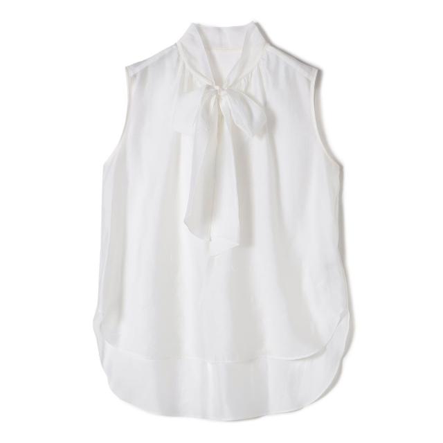 シップス(SHIPS)/〈手洗い可能〉オーガンジー リボン ノースリーブ ブラウスの通販は シップス(SHIPS)/〈手洗い可能〉オーガンジー リボン ノースリーブ ブラウスの通販は