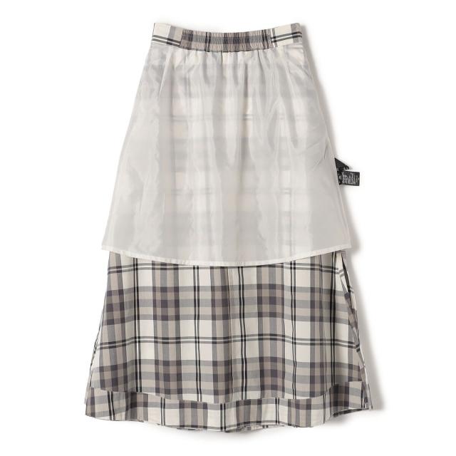 シップス（SHIPS）/SHIPS Primary Navy Label:〈手洗い可能〉ビッグ チェック Aライン スカート_3