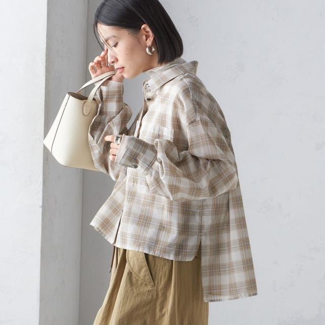 シップス（SHIPS）/〈手洗い可能〉シアー チェック ロング スリーブ シャツ