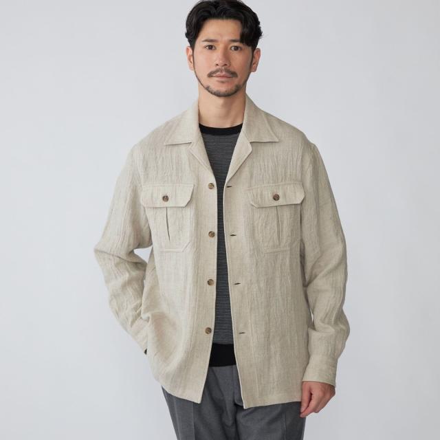 シップス（SHIPS）/SHIPS: リネン ウール オーバーシャツ