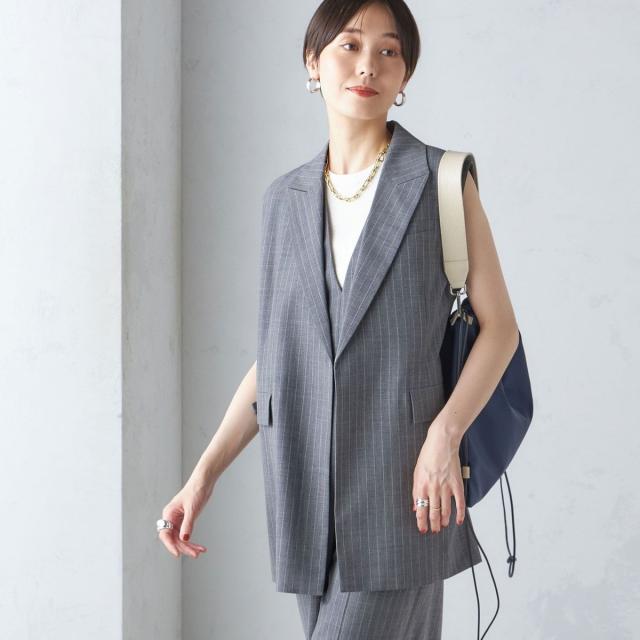 シップス（SHIPS）/ウール混 ボックス テーラード ジレ