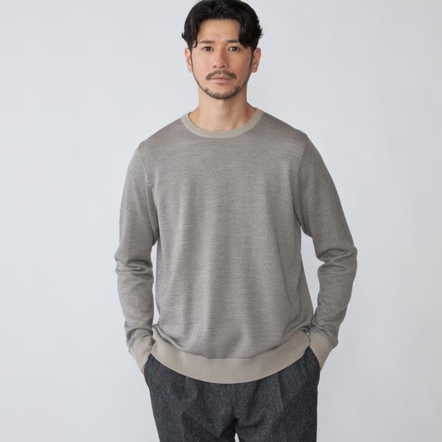 シップス(SHIPS)/SHIPS: 16ゲージ バーズアイ クルーネック ニットの通販は