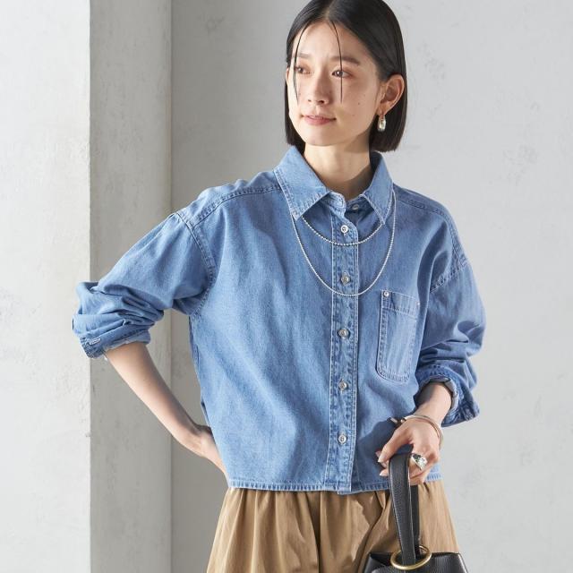 シップス（SHIPS）/〈洗濯機可能〉ショート丈 デニム シャツ