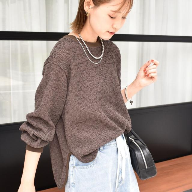 シップス（SHIPS）/《一部追加予約》【WEB限定】〈手洗い可能〉ランダムブルーゼ ロングスリーブ プルオーバー