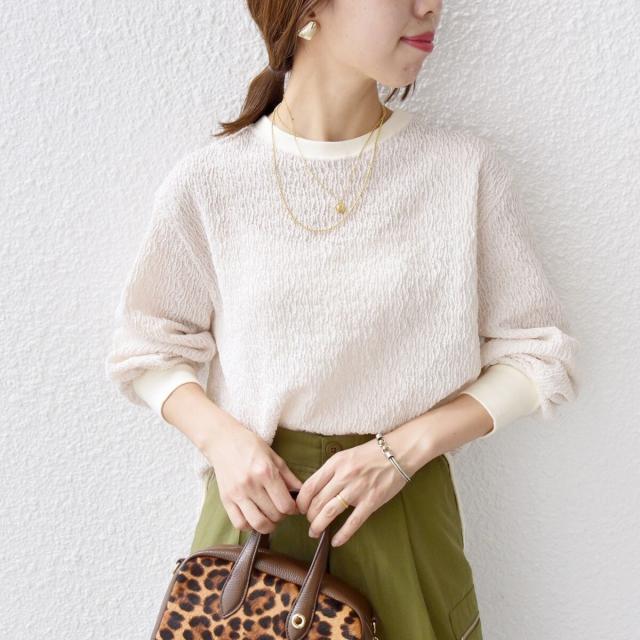 シップス（SHIPS）/《一部追加予約》【WEB限定】〈手洗い可能〉ランダムブルーゼ ロングスリーブ プルオーバー