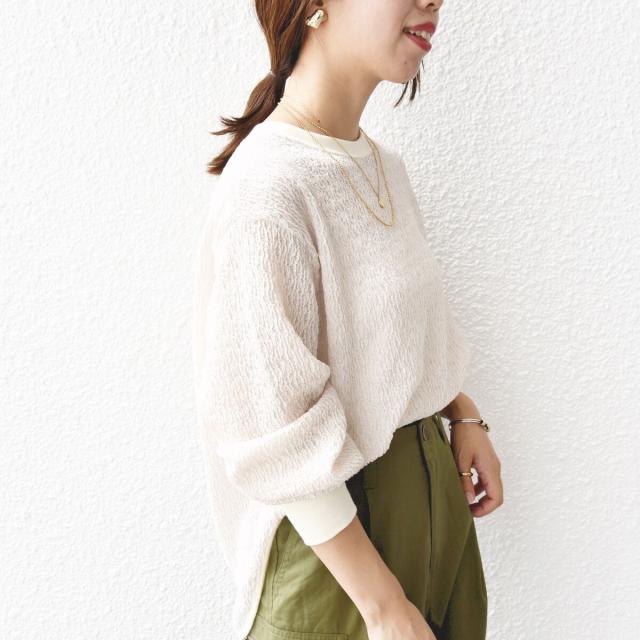 シップス（SHIPS）/《一部追加予約》【WEB限定】〈手洗い可能〉ランダムブルーゼ ロングスリーブ プルオーバー