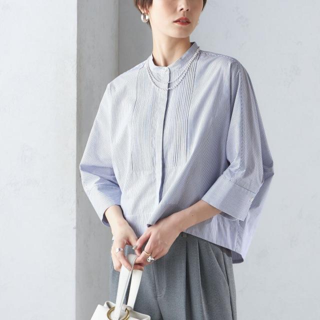 シップス（SHIPS）/〈手洗い可能〉コットン ストライプ ピンタック 羽織 ブラウスの通販は 7,744円