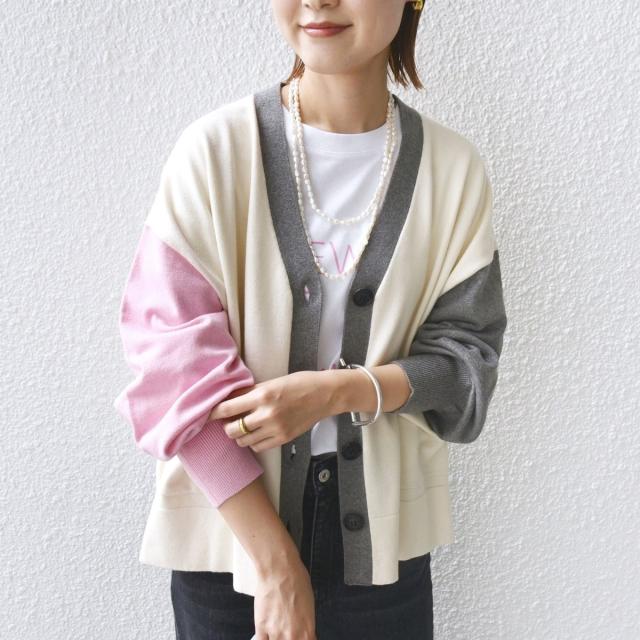 シップス（SHIPS）/《一部追加予約》【WEB限定】〈手洗い可能〉配色 ポケット カーディガン