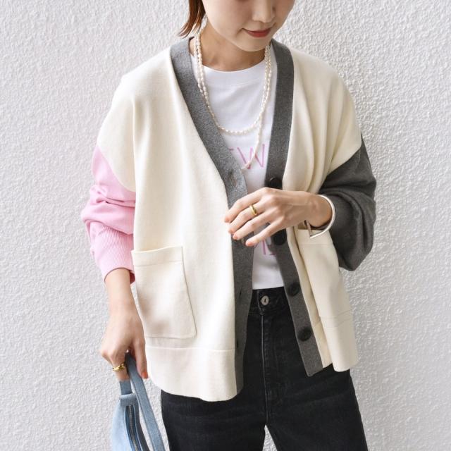 シップス（SHIPS）/《一部追加予約》【WEB限定】〈手洗い可能〉配色 ポケット カーディガン