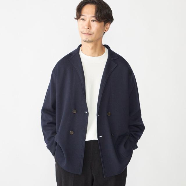 roberto collinaダブルニットジャケット 7GG RP36112 NERO ウールカシミヤ ブラック roberto collina &frasl; ロベルトコリーナ｜ウールカシミヤリブ