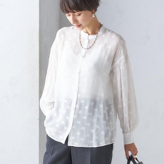 シップス（SHIPS）/フラワー カット ジャカード ブラウスの通販は 12,100円