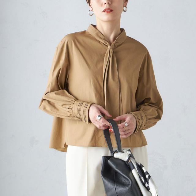 シップス（SHIPS）/〈手洗い可能〉ブロード ボウタイ ブラウス