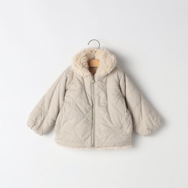 シップス（SHIPS）/SHIPS KIDS:80〜90cm / プードルファー×タフタ リバーシブル ジャケット