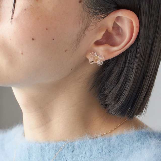HARIO ガラスロングピアス 片耳用（HARIO ハリオ ピアス フープ