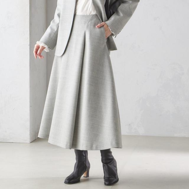 シップス（SHIPS）/ウール ツイル フレア スカート（セットアップ対応）
