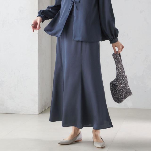 シップス（SHIPS）/【SHIPS別注】troisiemeCHACO:〈手洗い可能〉サテン マーメイド スカート