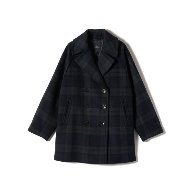 シップス（SHIPS）/SHIPS Primary Navy Label:ブラックウォッチ Pコート