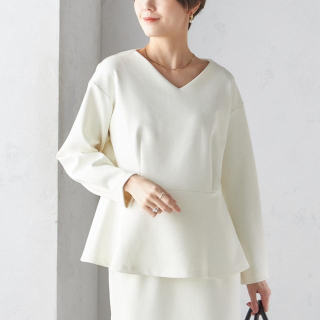 シップス（SHIPS）/〈手洗い可能〉ストレッチ ダンボール ブラウス（セットアップ対応）