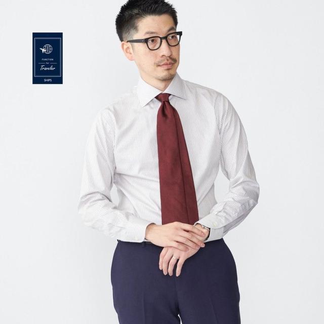 シップス（SHIPS）/SHIPS: イージーアイロン ドビー ストライプ ワイドカラー シャツ