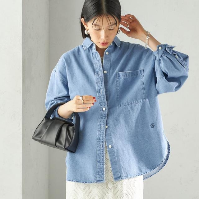 シップス（SHIPS）/〈洗濯機可能〉デニム 刺繍 オーバー シャツ