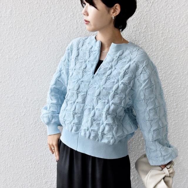 シップス（SHIPS）/《一部予約》【WEB限定】〈洗濯機可能〉2WAY フラワー ジャカード ハーフ ジップ プルオーバー