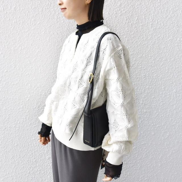 シップス（SHIPS）/《一部予約》【WEB限定】〈洗濯機可能〉2WAY フラワー ジャカード ハーフ ジップ プルオーバー