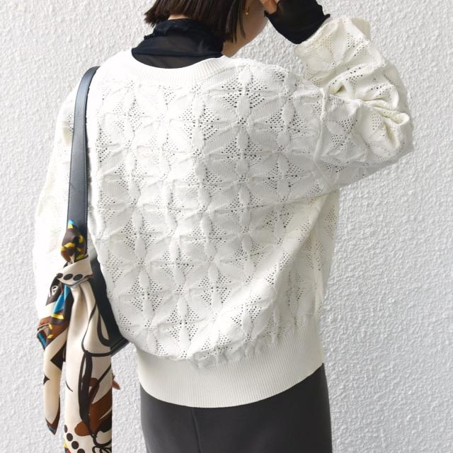 シップス（SHIPS）/《一部予約》【WEB限定】〈洗濯機可能〉2WAY フラワー ジャカード ハーフ ジップ プルオーバー