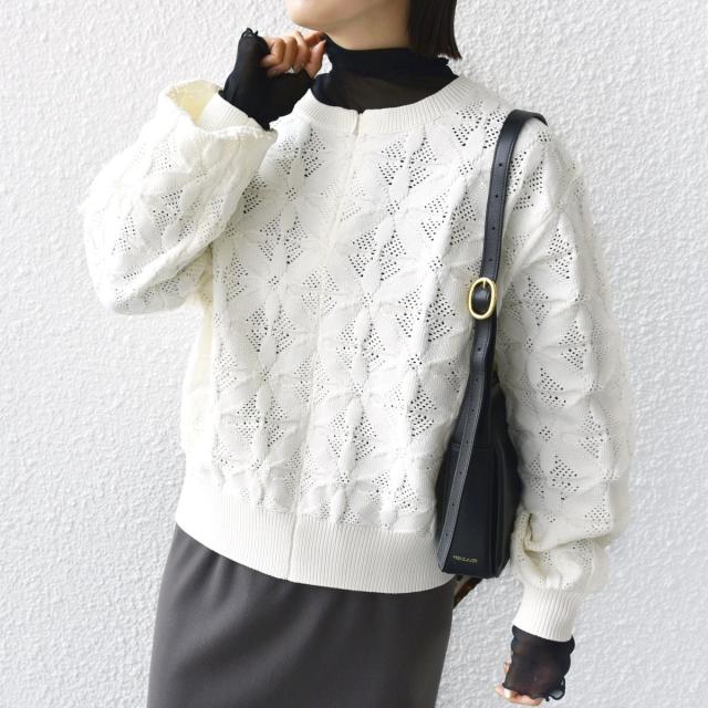 シップス（SHIPS）/《一部予約》【WEB限定】〈洗濯機可能〉2WAY フラワー ジャカード ハーフ ジップ プルオーバー