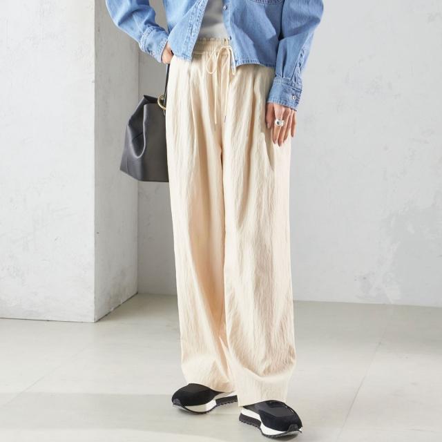 シップス（SHIPS）/〈手洗い可能〉ナイロン混 ドロスト パンツ