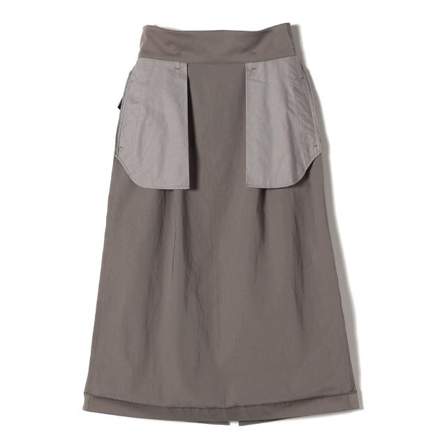 シップス（SHIPS）/SHIPS Primary Navy Label:〈手洗い可能〉Aライン ハイウエスト スカート