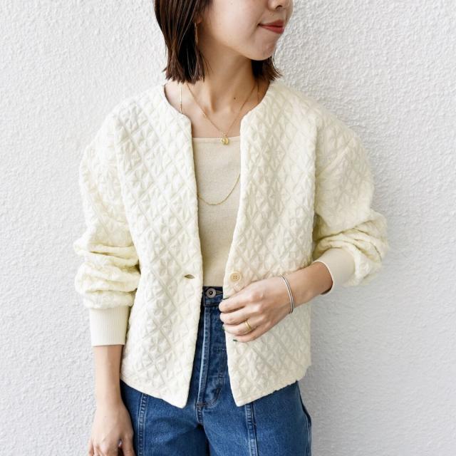 シップス（SHIPS）/《一部追加予約》【WEB限定】〈手洗い可能〉キルティング ジャカード カーディガン