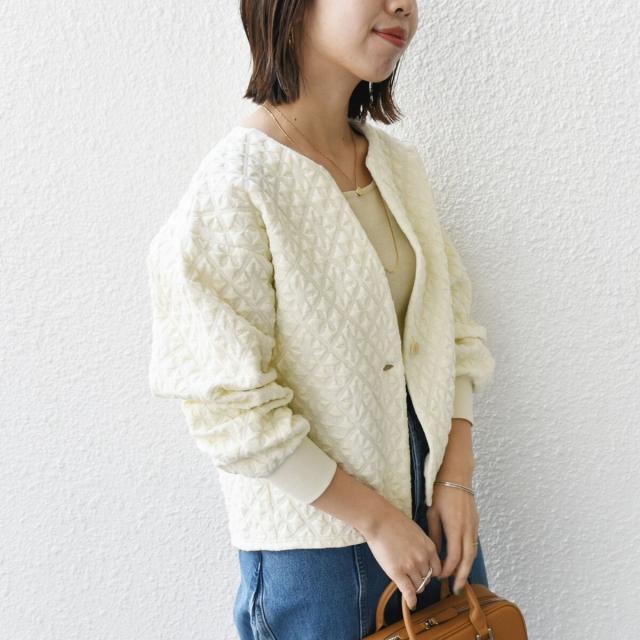 シップス（SHIPS）/《一部追加予約》【WEB限定】〈手洗い可能〉キルティング ジャカード カーディガン