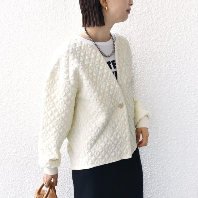 シップス（SHIPS）/《一部追加予約》【WEB限定】〈手洗い可能〉キルティング ジャカード カーディガン