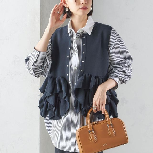 シップス（SHIPS）/〈手洗い可能〉ペプラム フリル 2WAY ベスト