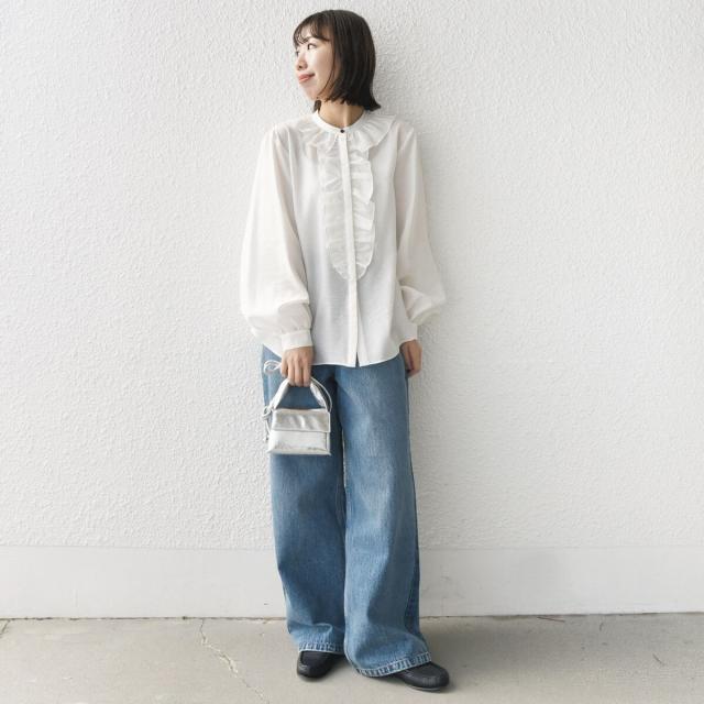 シップス(SHIPS)/〈手洗い可能〉エアリー フロント フリル デザイン ブラウスの通販は シップス(SHIPS)/〈手洗い可能〉エアリー フロント フリル デザイン ブラウスの通販は