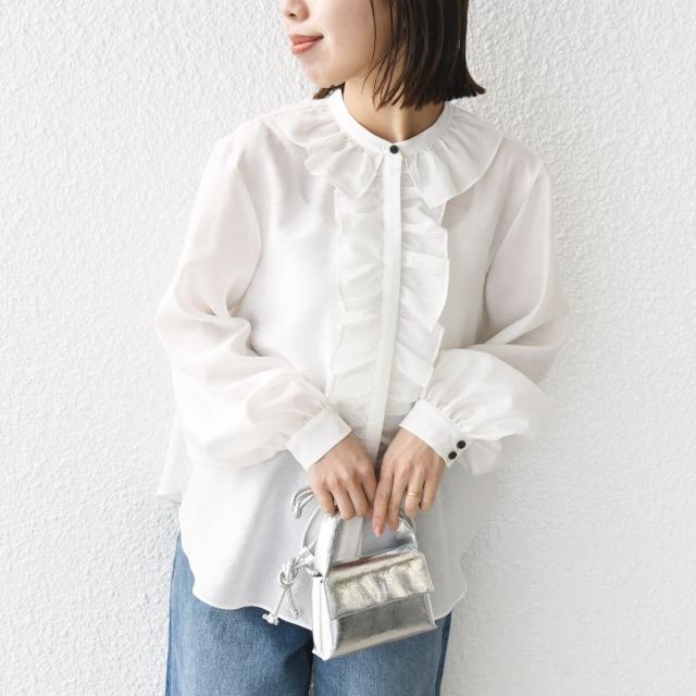 シップス(SHIPS)/〈手洗い可能〉エアリー フロント フリル デザイン ブラウスの通販は シップス(SHIPS)/〈手洗い可能〉エアリー フロント フリル デザイン ブラウスの通販は