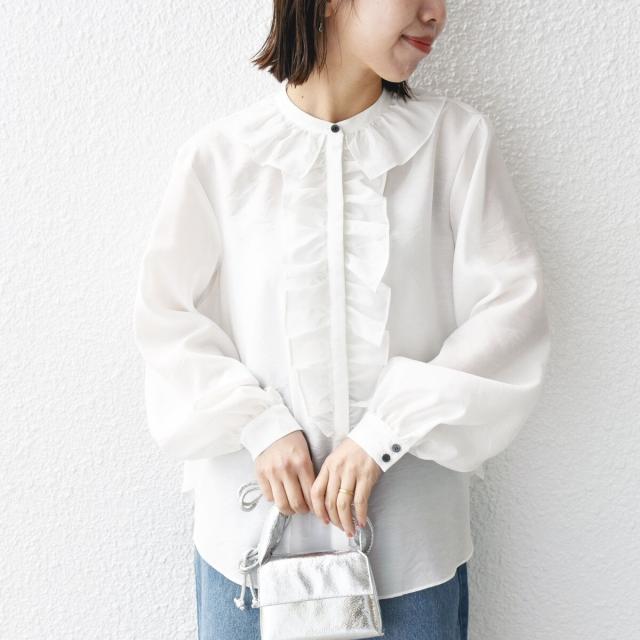 シップス(SHIPS)/〈手洗い可能〉エアリー フロント フリル デザイン ブラウスの通販は シップス(SHIPS)/〈手洗い可能〉エアリー フロント フリル デザイン ブラウスの通販は