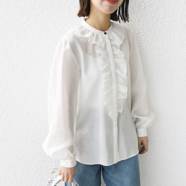 シップス(SHIPS)/〈手洗い可能〉エアリー フロント フリル デザイン ブラウスの通販は シップス(SHIPS)/〈手洗い可能〉エアリー フロント フリル デザイン ブラウスの通販は