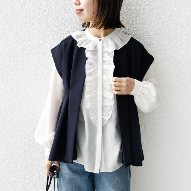 シップス(SHIPS)/〈手洗い可能〉エアリー フロント フリル デザイン ブラウスの通販は シップス(SHIPS)/〈手洗い可能〉エアリー フロント フリル デザイン ブラウスの通販は