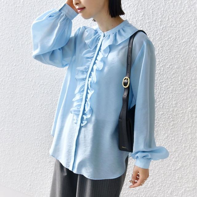 シップス(SHIPS)/〈手洗い可能〉エアリー フロント フリル デザイン ブラウスの通販は シップス(SHIPS)/〈手洗い可能〉エアリー フロント フリル デザイン ブラウスの通販は