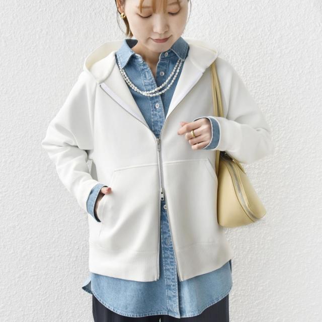 シップス（SHIPS）/〈洗濯機可能〉ダンボール フーディー ジップ ブルゾン