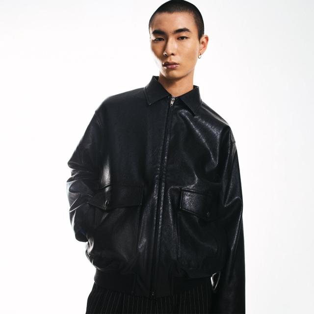 シップス（SHIPS）/City Ambient Products: 合成皮革 ショート ジップ ブルゾン