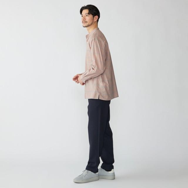 シップス（SHIPS）/SHIPS: コットン シルク ペールチェック バンドカラー ロングスリーブ シャツ_6