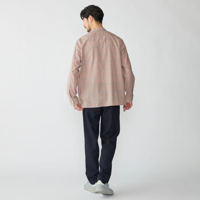 シップス（SHIPS）/SHIPS: コットン シルク ペールチェック バンドカラー ロングスリーブ シャツ_7