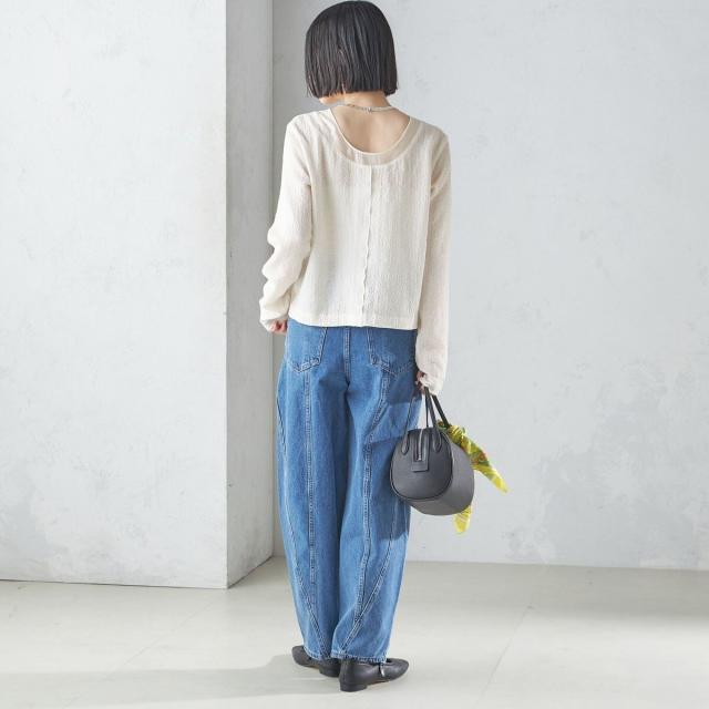 シップス（SHIPS）/〈手洗い可能〉シアー ネック ポコビュー TEE ブラウス_5