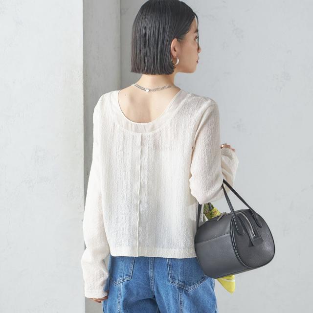 シップス（SHIPS）/〈手洗い可能〉シアー ネック ポコビュー TEE ブラウス_11