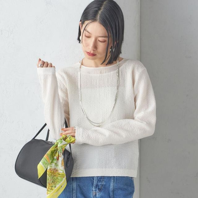 シップス（SHIPS）/〈手洗い可能〉シアー ネック ポコビュー TEE ブラウス_15